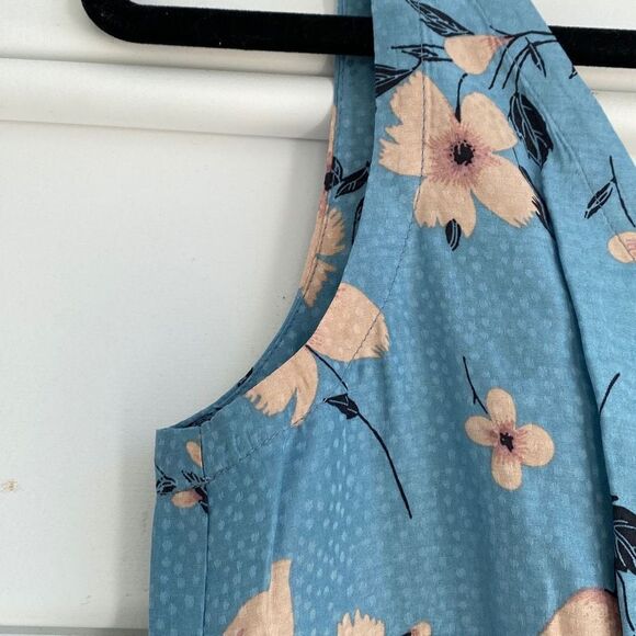 Rebecca Taylor Daniela Silk Blend Sleeveless Floral Blouse Tank Top Blue XS - Picture 5 of 13